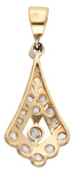 14K Witgouden Art Deco hanger bezet met diamant.