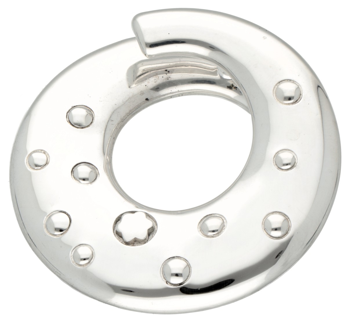 Sterling zilveren cirkelvormige Montblanc Donna Star hanger.
