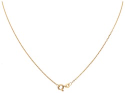 Antieke 14 kt. geelgouden Uno A R collier en peervormige hanger bezet met diamant.