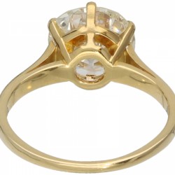 Geelgouden solitair ring, met ca. 2.90 ct. diamant - 18 kt.