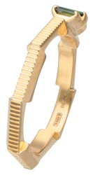  Gucci 18 kt. geelgouden 'Link to Love' ring bezet met ca. 0.07 ct. toermalijn en ca. 0.06 ct. diamant.