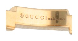  Gucci 18 kt. geelgouden 'Link to Love' ring bezet met ca. 0.07 ct. toermalijn en ca. 0.06 ct. diamant.
