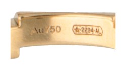  Gucci 18 kt. geelgouden 'Link to Love' ring bezet met ca. 0.07 ct. toermalijn en ca. 0.06 ct. diamant.