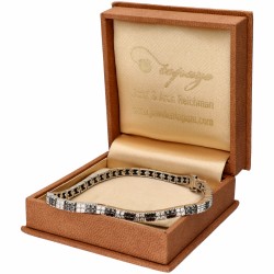 Witgouden armband, met ca. 2.91 ct. witte en zwarte diamant - 18 kt.