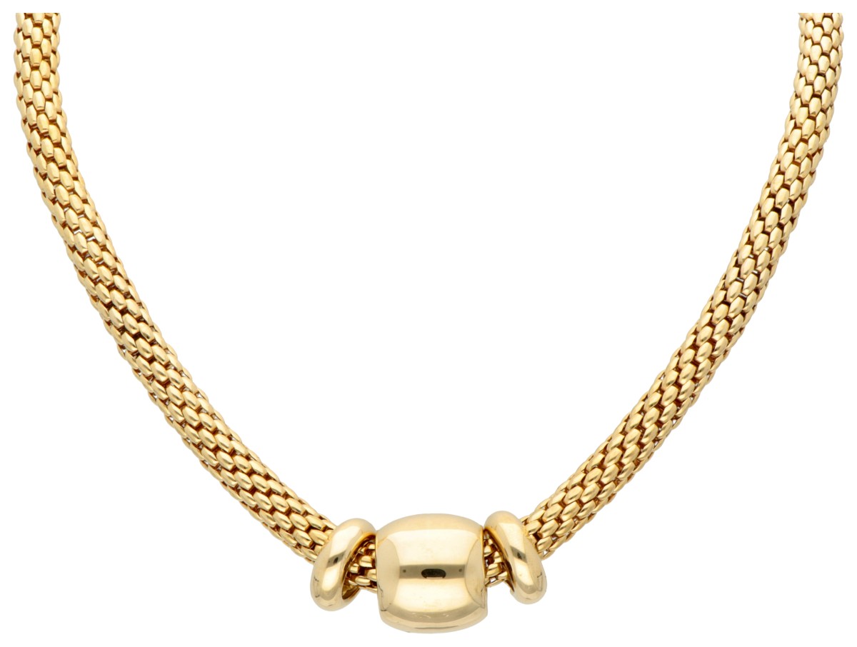 Fope 18 kt. geelgouden Italiaans design collier.