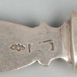 2-delige set vleeswarenvorkjes zilver.