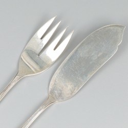 12-delige set visbestek Hollands puntfilet, zilver.