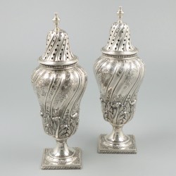 2-delige set strooibussen zilver.