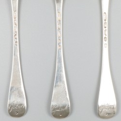 3-delige set lepels 1753 (Amsterdam, Andries Vis 1741-1799) zilver.