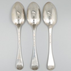 3-delige set lepels 1753 (Amsterdam, Andries Vis 1741-1799) zilver.