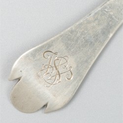 Overlijdenslepel (Gerardus Vinck, Rotterdam 1691) zilver.