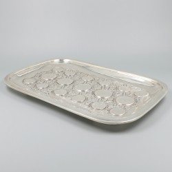 Dienblad bezet met Duitse Marken, zilver.