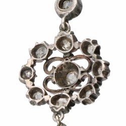 Antieke zilveren hanger, met ca. 1.66 ct. diamant - 925/1000.