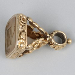 Cachet- / fob hanger goud.