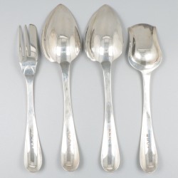 2-delige set bessenlepels en een gembercouvert, zilver.