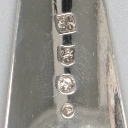 2-delige set bessenlepels en een gembercouvert, zilver.