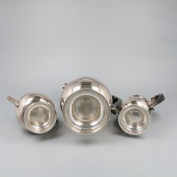 Christofle 4-delige koffieset, model Perles, verzilverd.