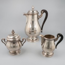 Christofle 4-delige koffieset, model Perles, verzilverd.