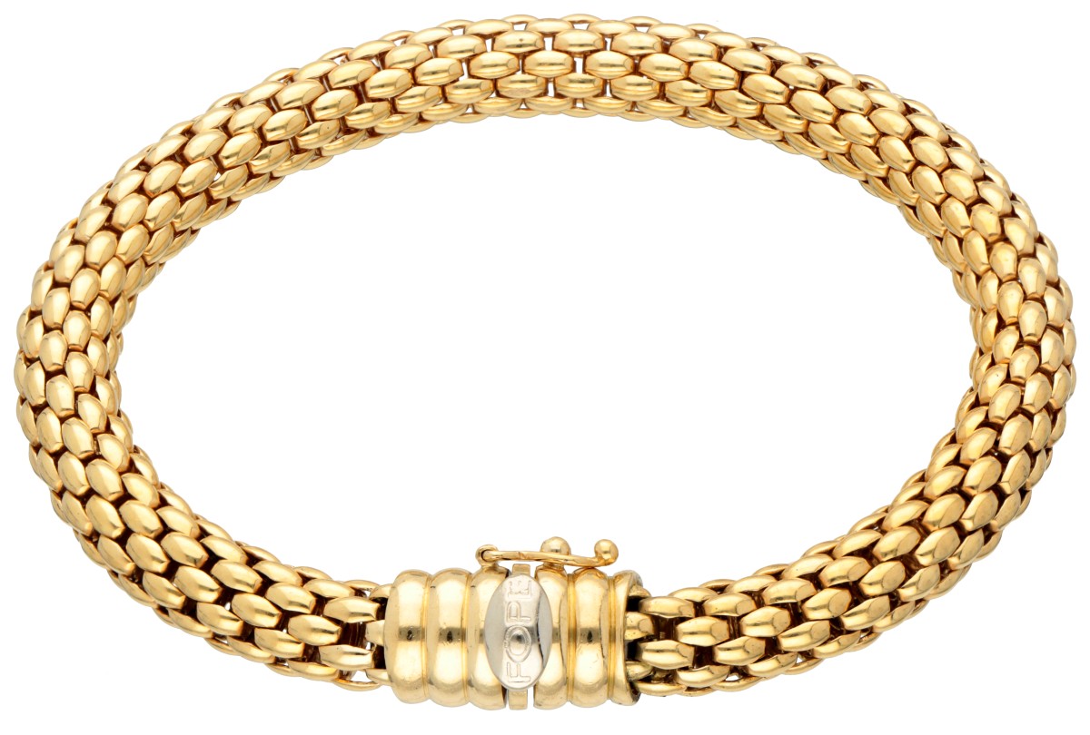 Fope 18 kt. geelgouden Italiaanse design schakelarmband.