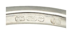 No reserve - 18K Witgouden gecertificeerde solitair ring bezet met ca. 0.30 ct. diamant.