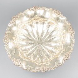 Fruitschaal / rozenschaal zilver.