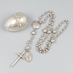 Rozenkransdoosje & rozenkrans zilver.