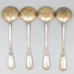 4-delig lot puddinglepels zilver.