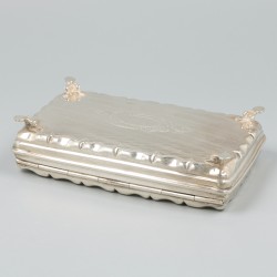 Theelepeldoos zilver.