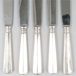 5-delige set dinermessen Haags lofje zilver.