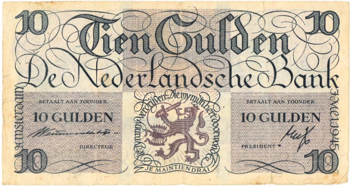 Nederland 10 gulden bankbiljet Type 1945 I Lieftincktientje - Fraai