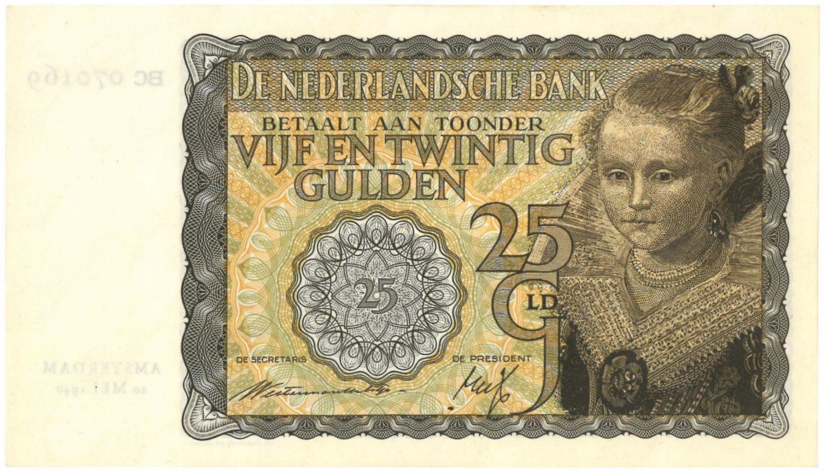 Nederland 25 gulden Bankbiljet Type 1940 Prinsesje - Prachtig +