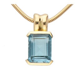 18 kt. Geelgouden collier en hanger bezet met ca. 2.55 ct. topaas.
