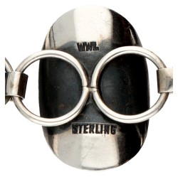 Sterling zilveren WWL modernist armband bezet met tijgeroog.