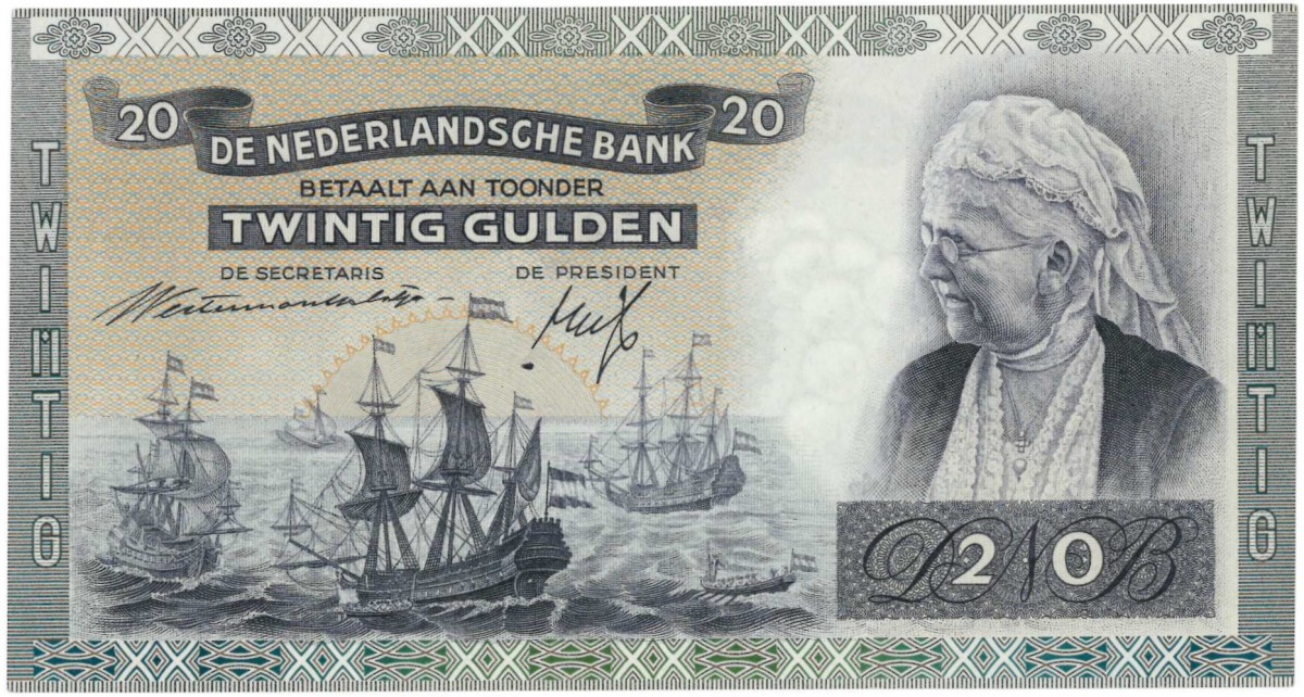 Nederland 20 gulden Bankbiljet Type 1939 Emma - Nagenoeg UNC.