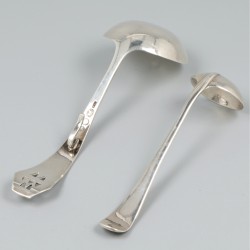 Room- en zoutlepel zilver.