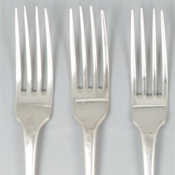 5-delige set vorken (Utrecht, Roelof van Rijn 1723-1737) zilver.