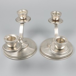 2-delige set tafelkandelaren zilver.