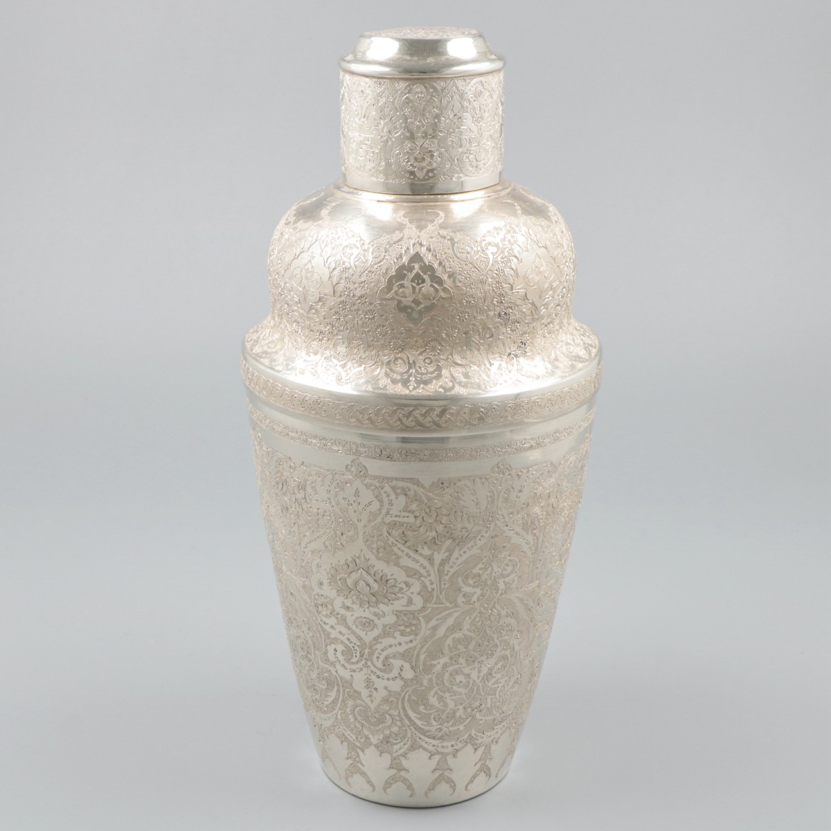 Cocktailshaker zilver.