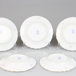 Een  set van (5) porseleinen bordjes met Apponyi Purple decor, Herend. Hongarije, eind 20e eeuw.