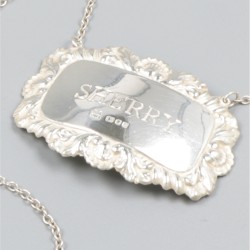 5-delige set flessenlabels zilver.