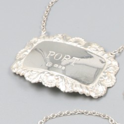 5-delige set flessenlabels zilver.