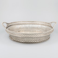 18e-eeuwse broodmand zilver.