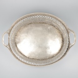 18e-eeuwse broodmand zilver.