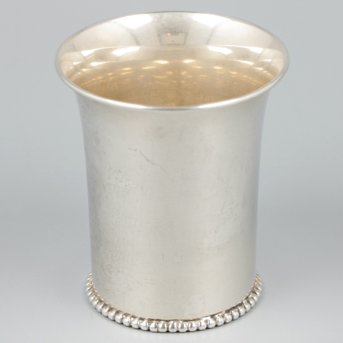 Drinkbeker / lepelvaasje zilver.