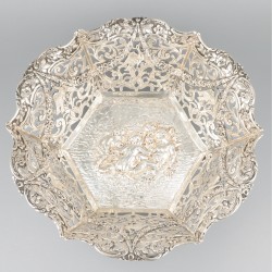 Fruitmand zilver.