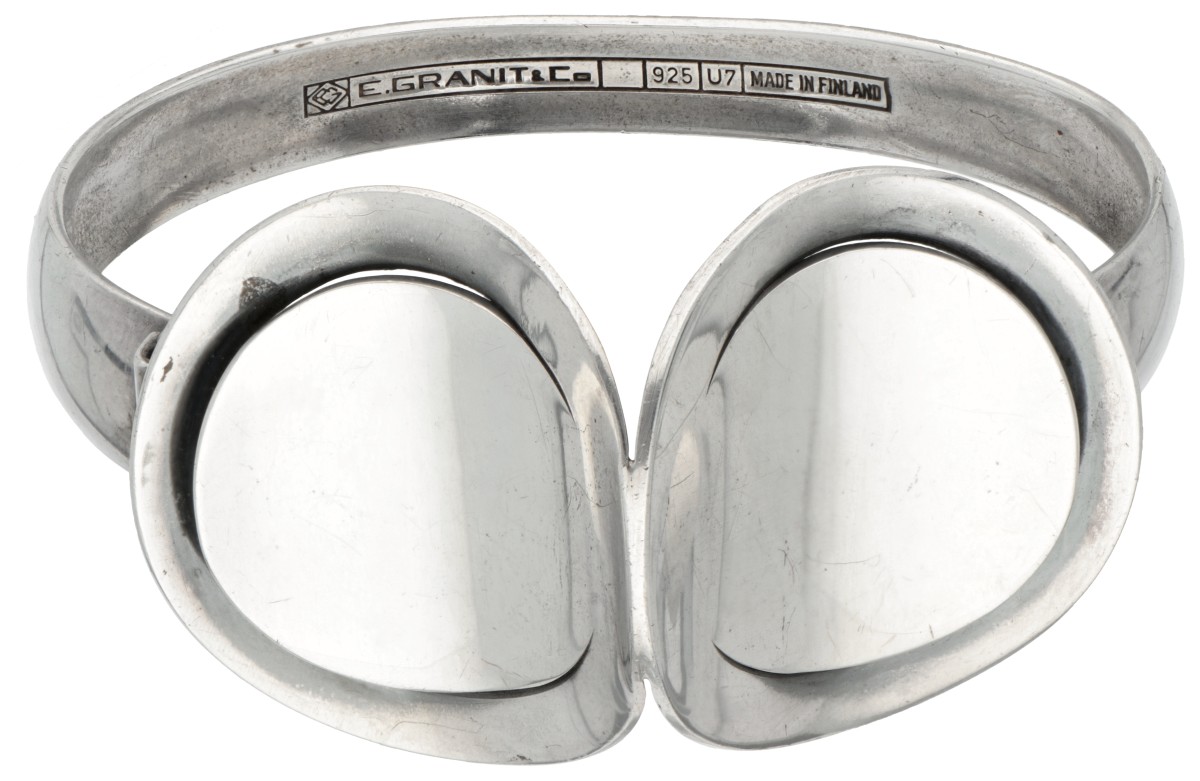 Modernistische sterling zilveren Erik Granit bangle armband.