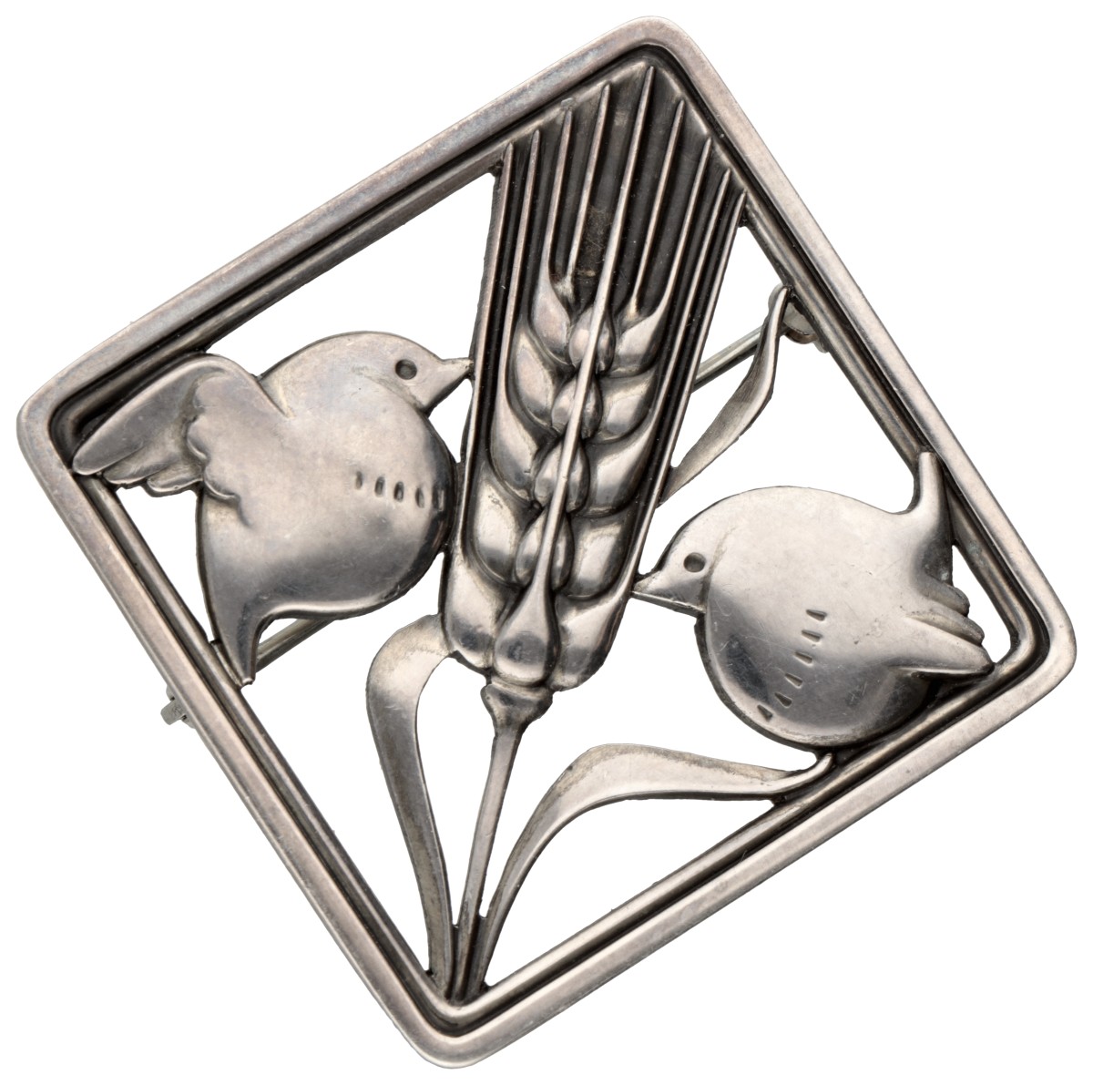 Sterling zilveren broche no. 250 door Arno Malinowski voor Georg Jensen.