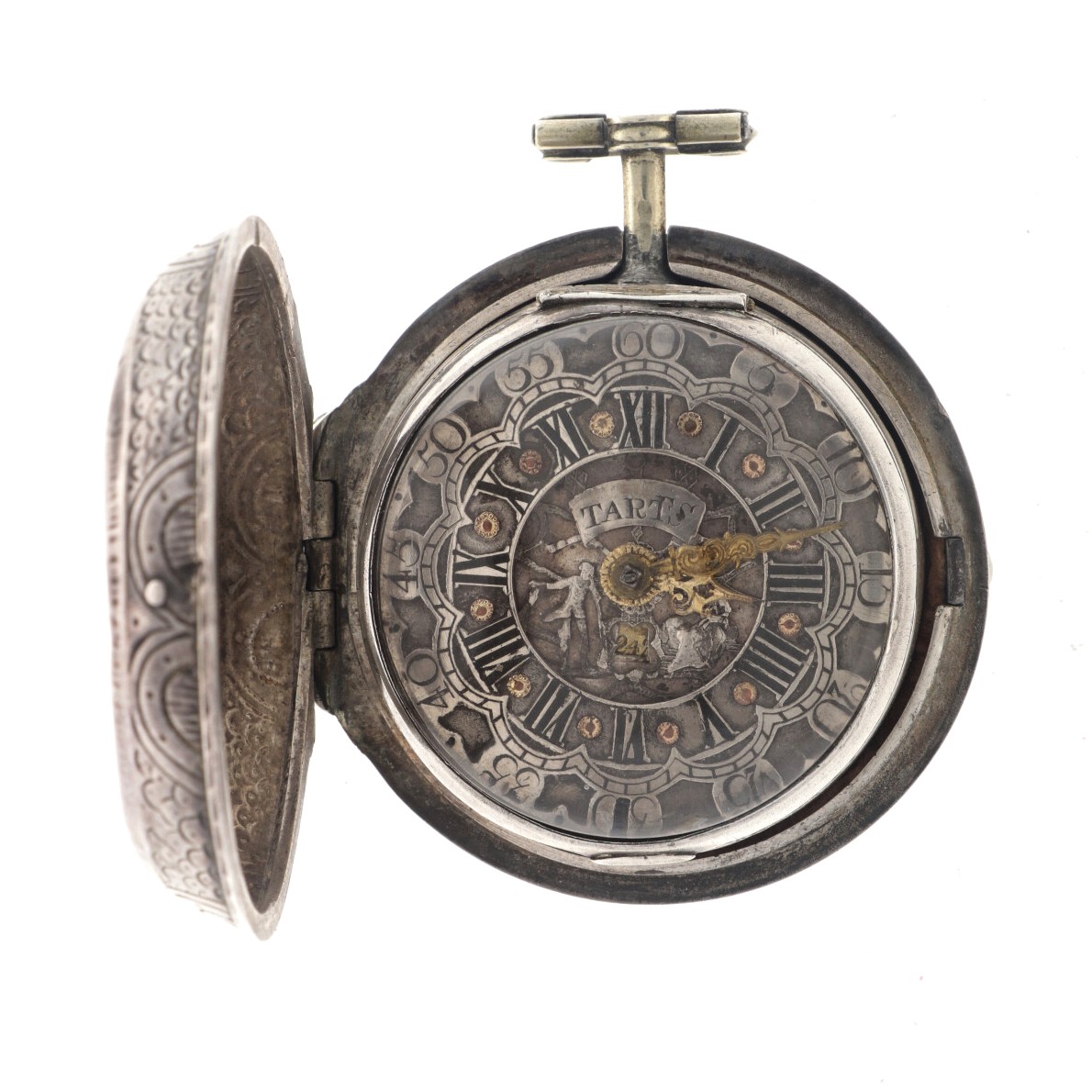 J. Tarts snek spillegang - zilver (925/1000) - Heren zakhorloge.
