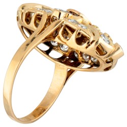 Vintage 18 kt. geelgouden ring bezet met ca. 1.92 ct. diamant.