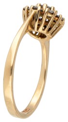 18 kt. Geelgouden entourage ring bezet met ca. 0.81 ct. diamant.